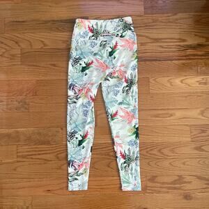 BCBG MAXAZRIA Floral Print Leggings Womens Sz S Multicolor Workout Yoga Exercise